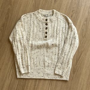 Madewell white speckled sweater